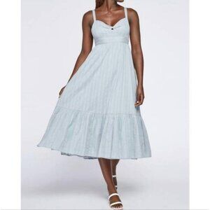 Gentle Fawn Grey Babydoll Smocked Midi Dress Size XL